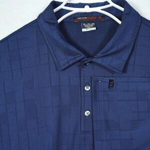 Nike Tiger Woods Collection Navy Blue Grid Dri-FIT Golf Polo Mens XXL 401416-451